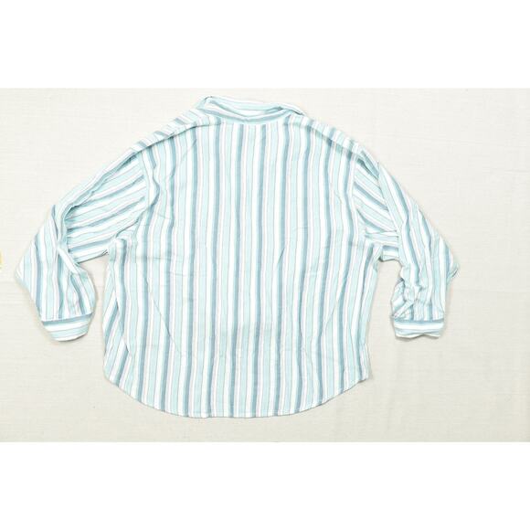 Chico's Tunic Top Blouse Size 4 Women's Button Up Striped - Picture 2 of 8